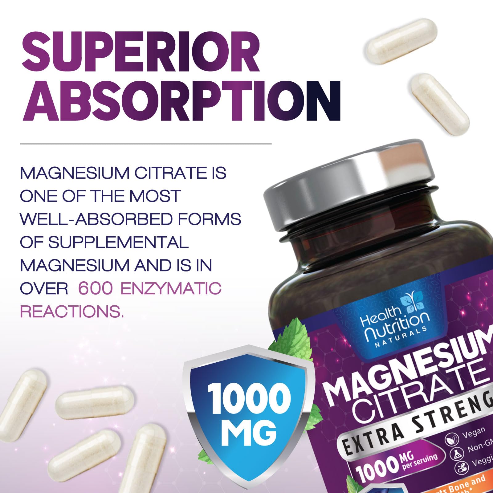 Illustration of heart health benefits from magnesium citrate