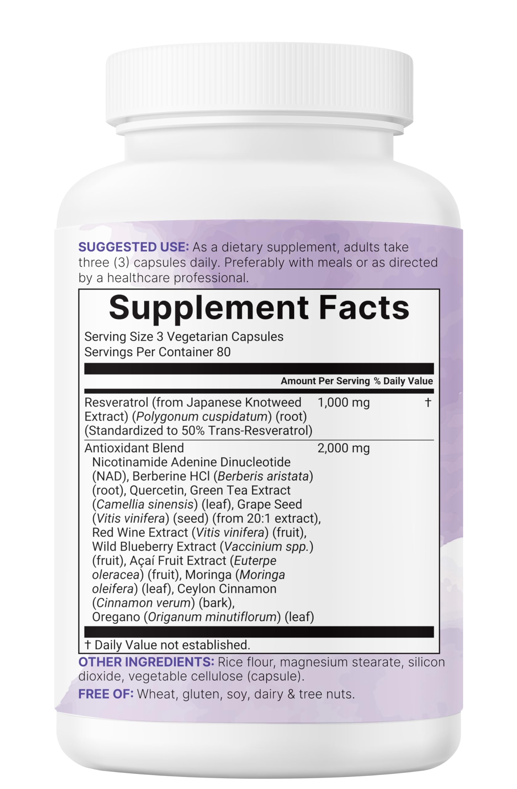 Heart health support with resveratrol blend