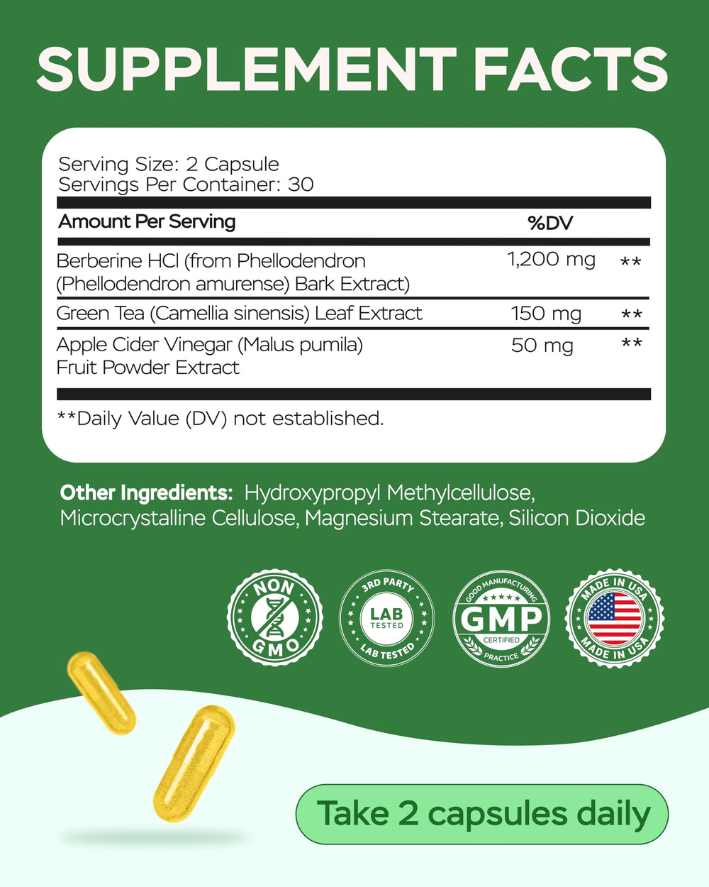 Heart health support with Berberine and green tea extract