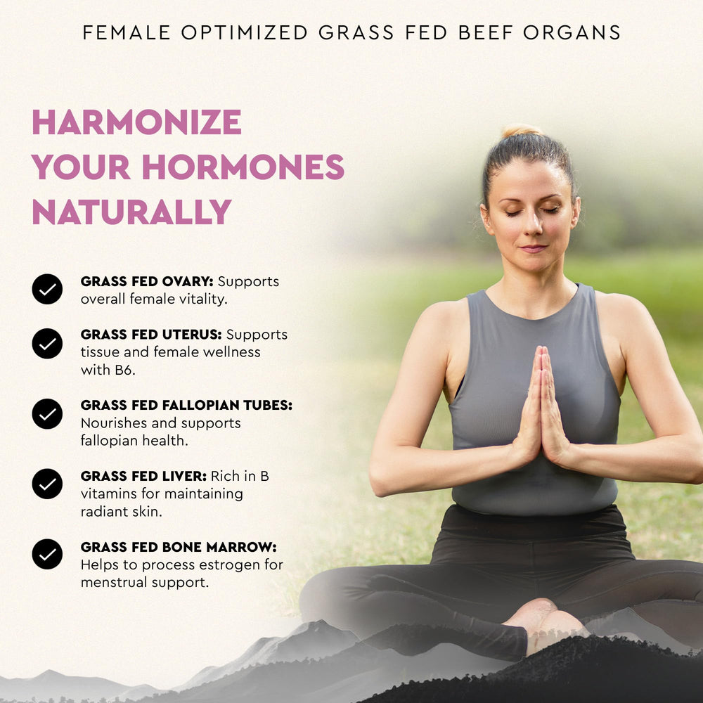 Heart, kidney, ovary and uterus organ capsules for women