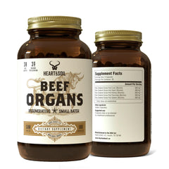 HEART & SOIL beef organ supplement bottle hero image