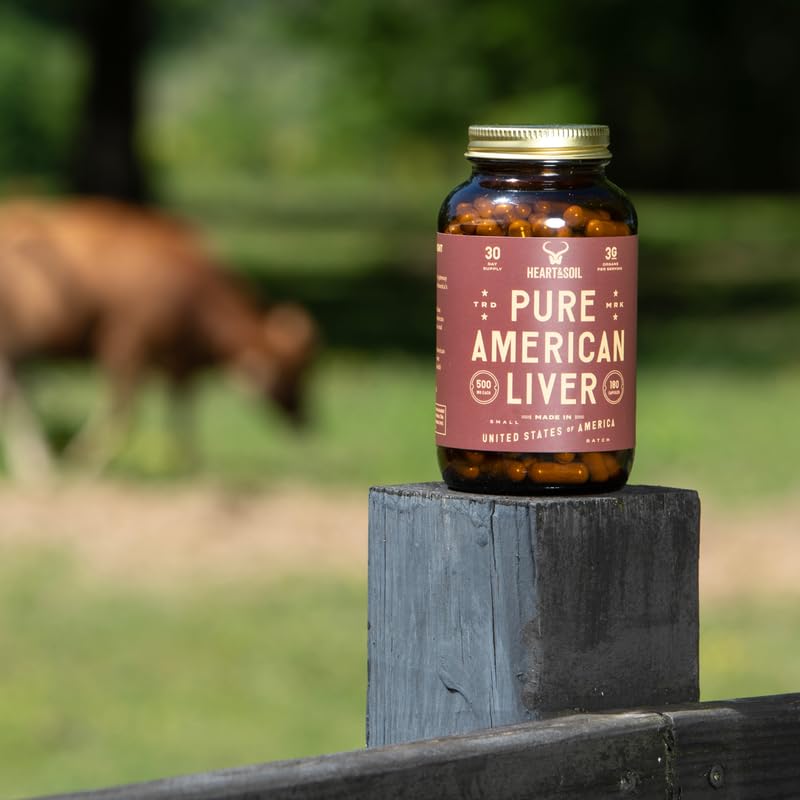 HEART & SOIL packaging and bottle for American Liver Supplement