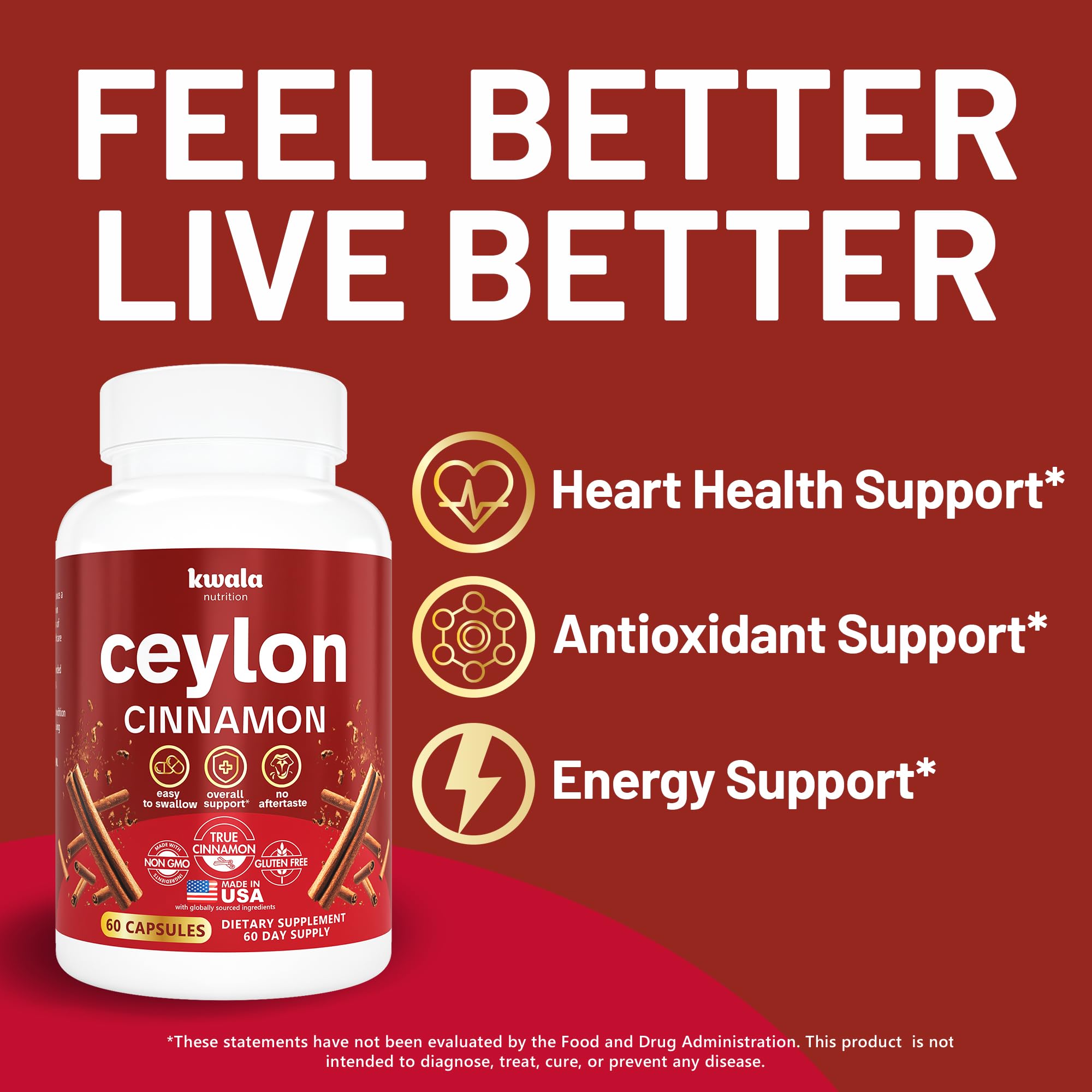 Heart health support with Ceylon cinnamon supplement