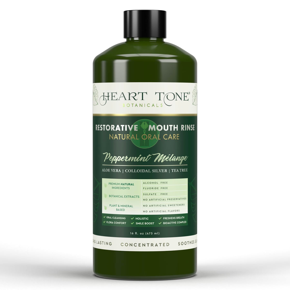 Heart Tone Botanicals Nano Silver Mouthwash bottle front