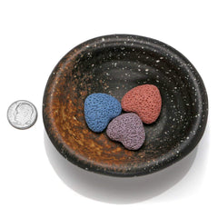14 heart-shaped dyed lava stone beads