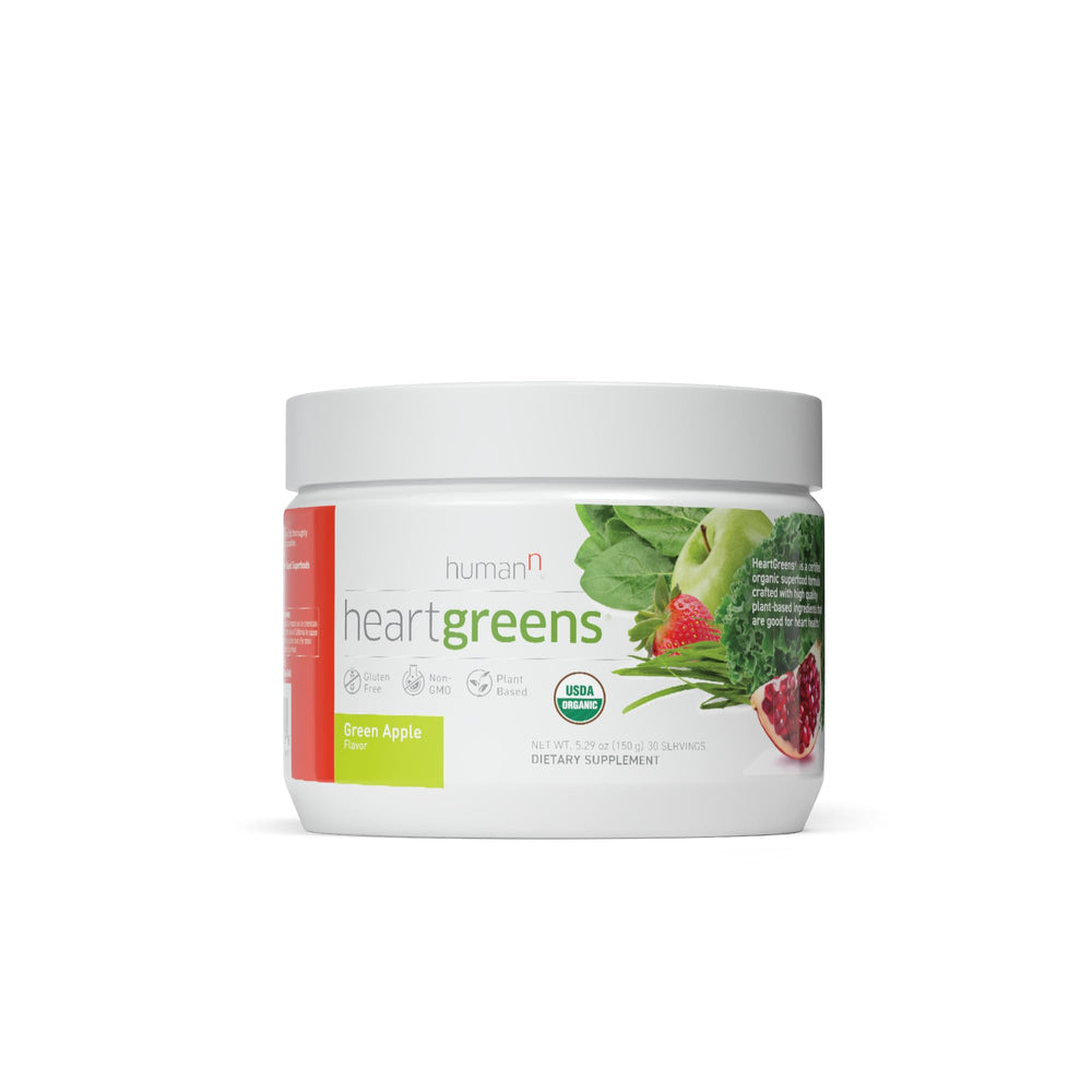 Front view of HeartGreens Green Apple 5.29 oz canister