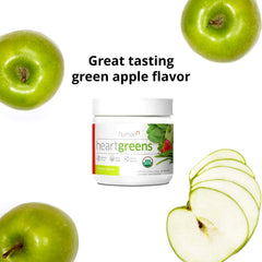 HeartGreens canister on kitchen counter in a bright setting