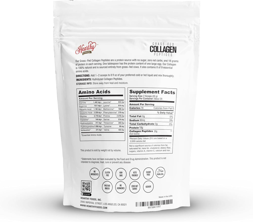 Close-up of unflavored hydrolyzed collagen powder
