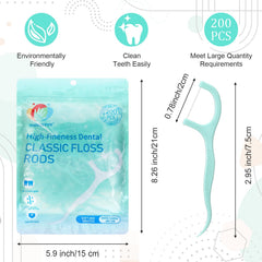 Two resealable bags containing Heclia dental floss picks