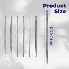 Close-up of double-head acupuncture pen tips for facial and body massage