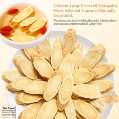 Large slices of Huang Qi astragalus root ready for tea