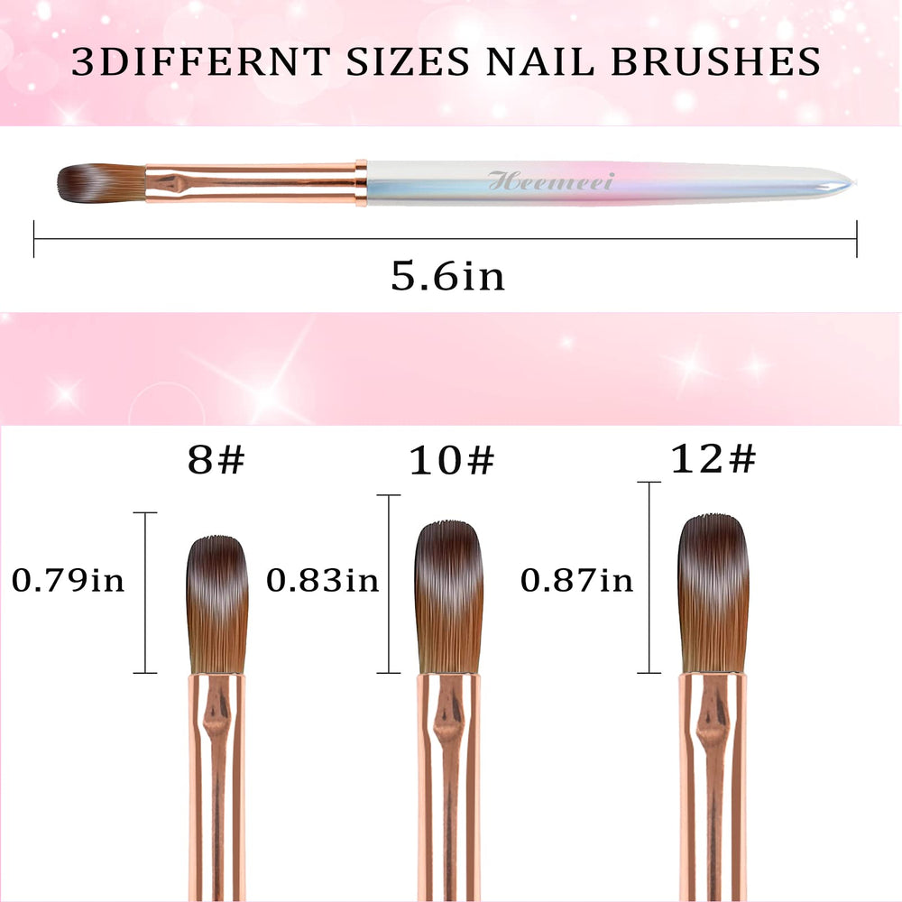 heemeei kolinsky hair brush close-up showing soft bristles for smooth acrylic application