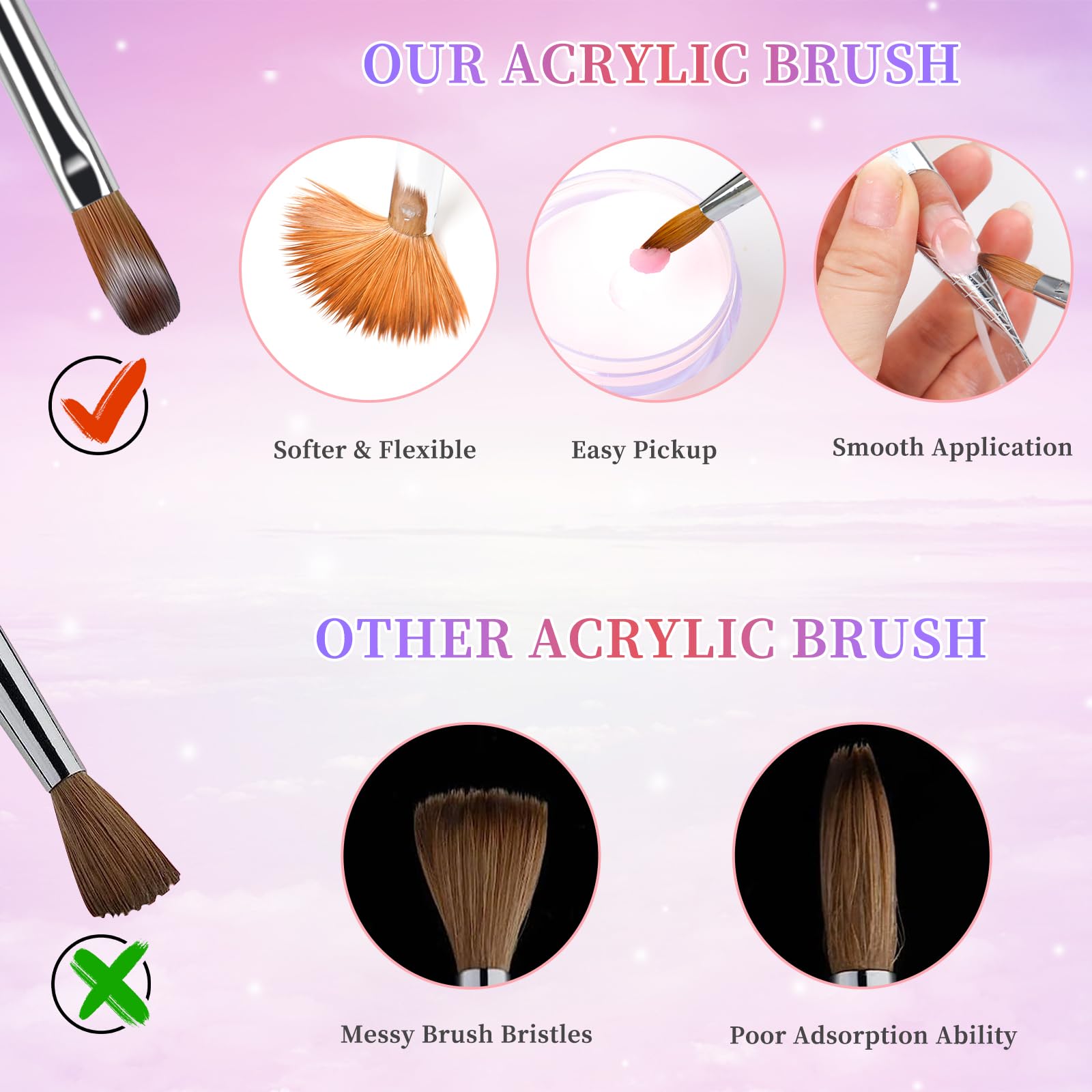 heemeei oval crimped bristles for clean lines and details