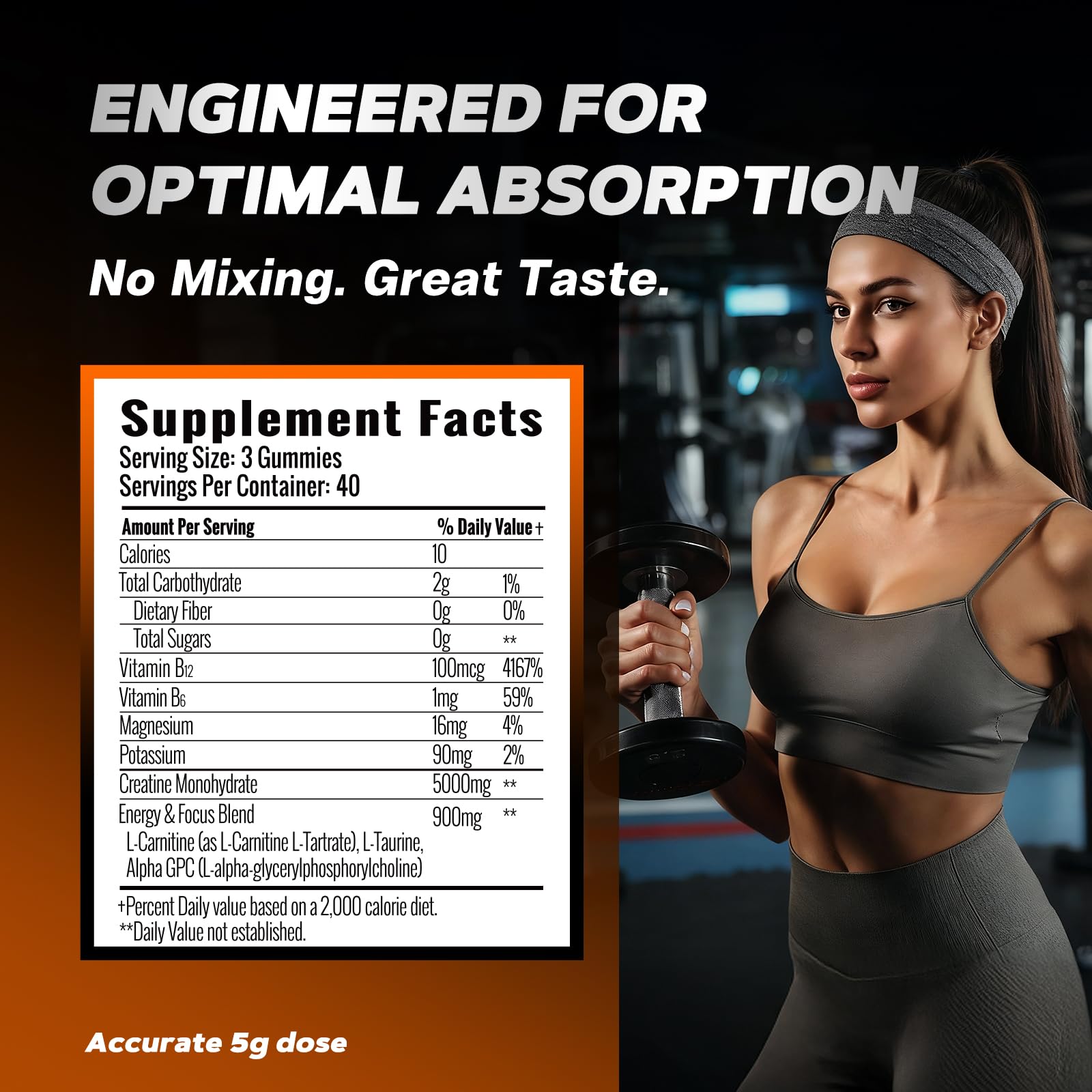 Ingredients showing vegan formula and natural ingredients
