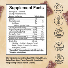 Close-up of Highspot Height Growth Gummies showing texture and color