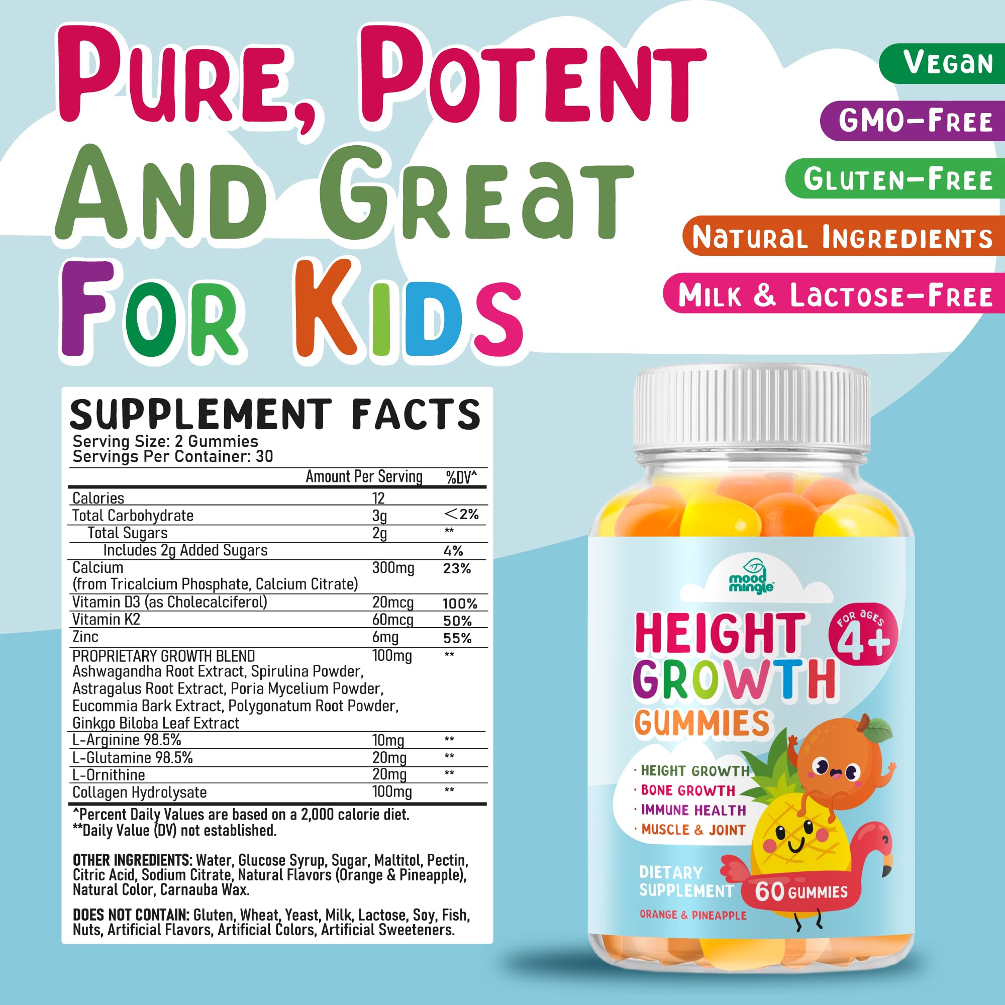 60 gummies per bottle with allergen-free labeling