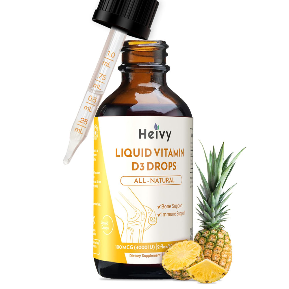 Family-friendly Heivy Vitamin D Drops packaging for wellness