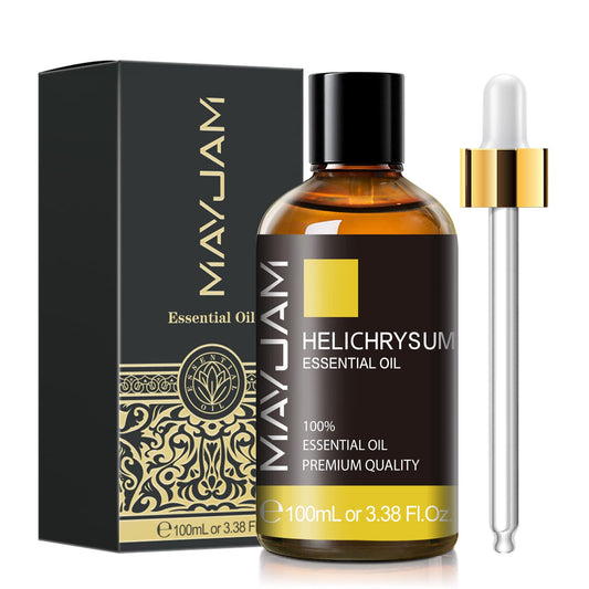 Amber 100ml Helichrysum essential oil bottle