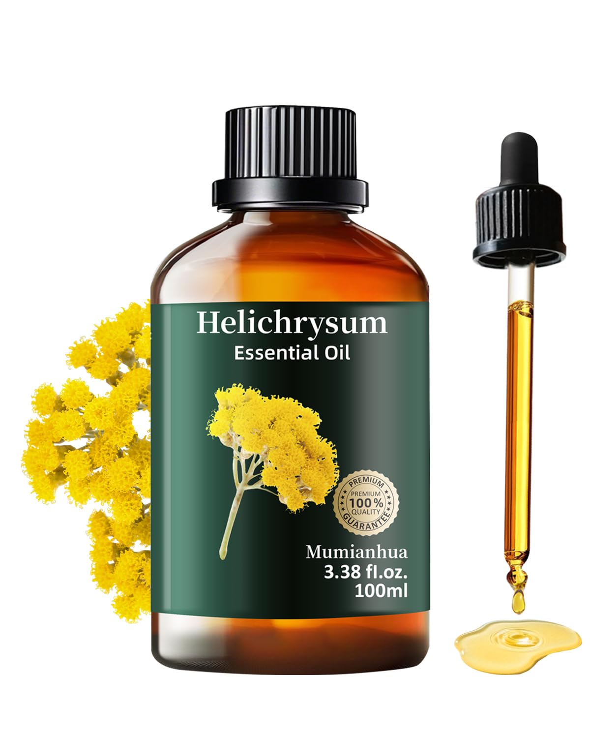 Bottled Helichrysum essential oil (3.38 oz) by Mumianhua