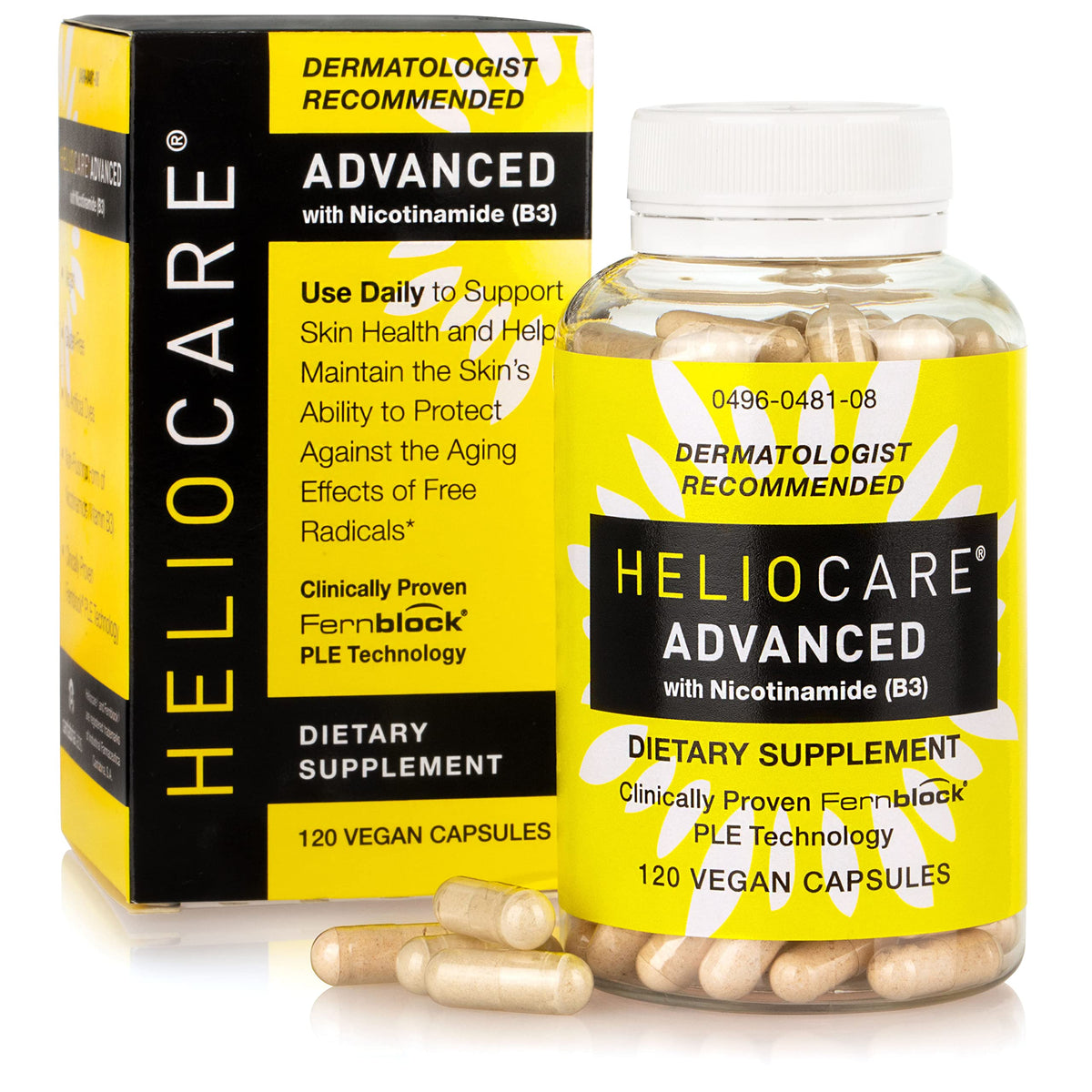 Heliocare Advanced Niacin B3 Supplement bottle with Fernblock PLE