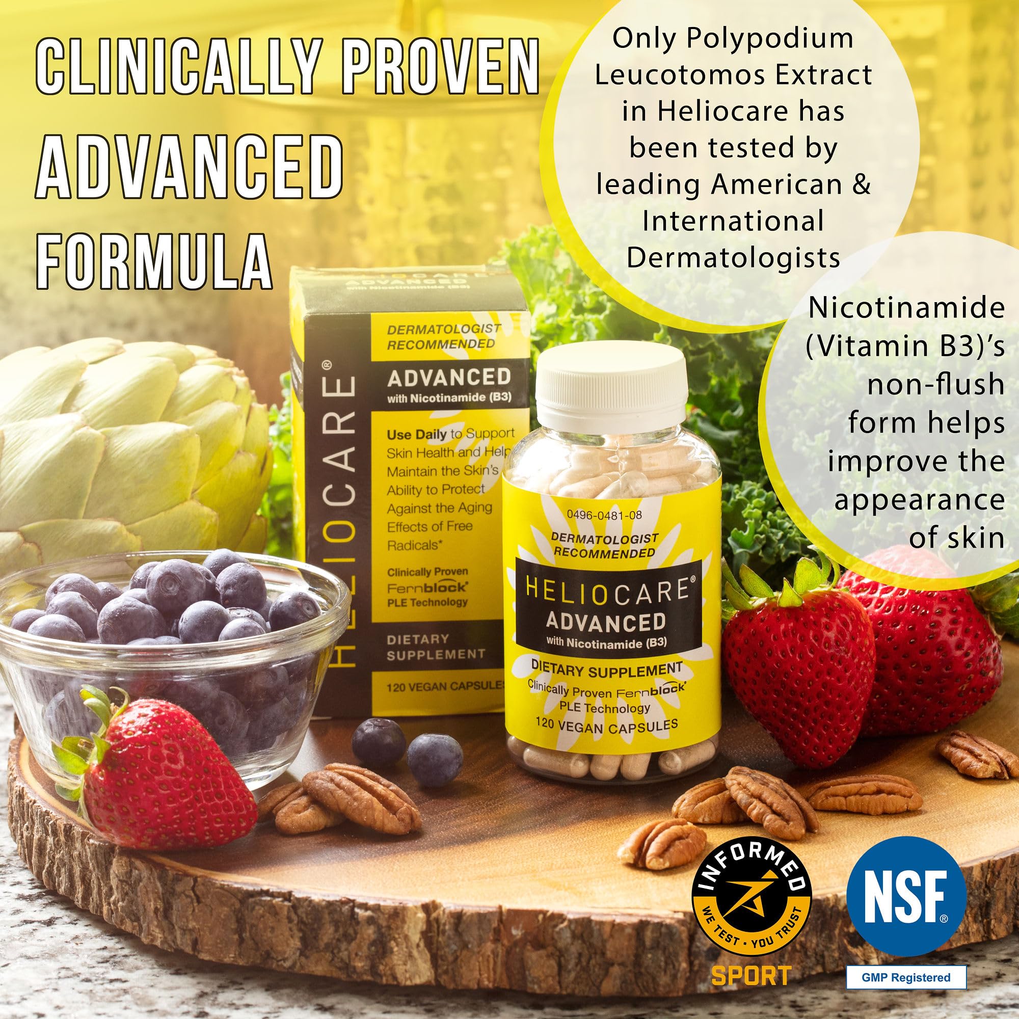 Label showing Niacin B3 500 mg per serving