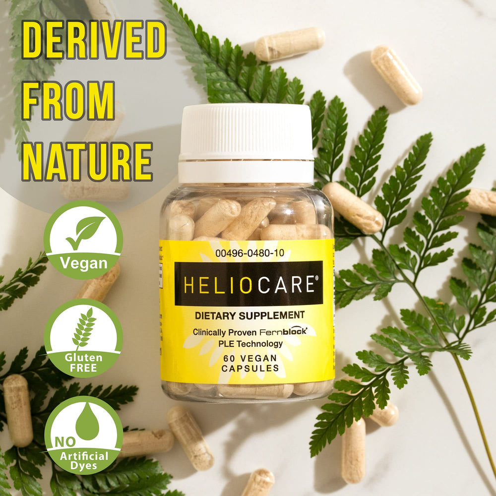 Heliocare bottle showing 60 veggie capsules