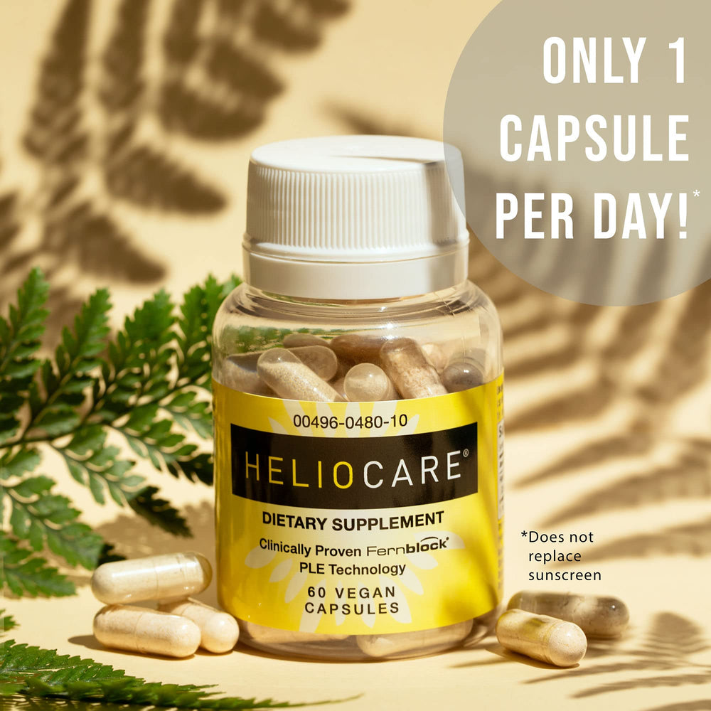 Gluten-free and vegan icons on Heliocare packaging