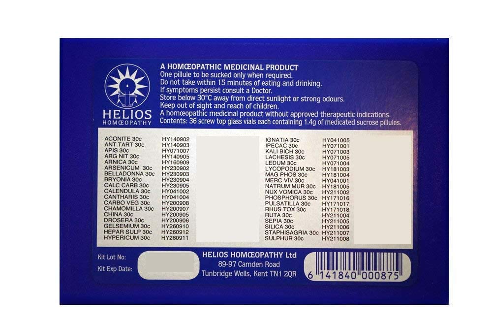 Close-up of remedy vials showing 30c potency