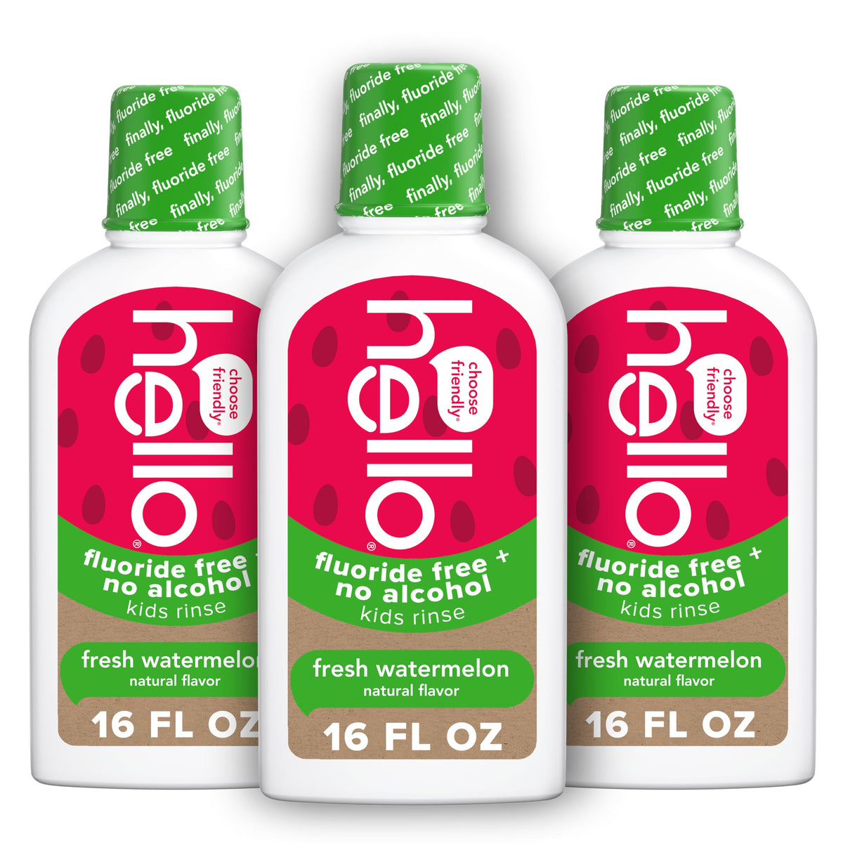Hello Kids Mouthwash watermelon flavor bottle
