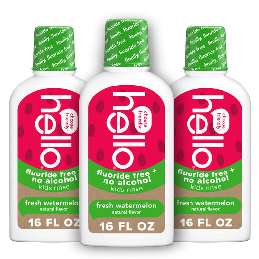 Hello Kids Mouthwash watermelon flavor bottle