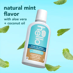 Minty Hello Peace Out Plaque Mouthwash with Aloe Vera and Coconut Oil