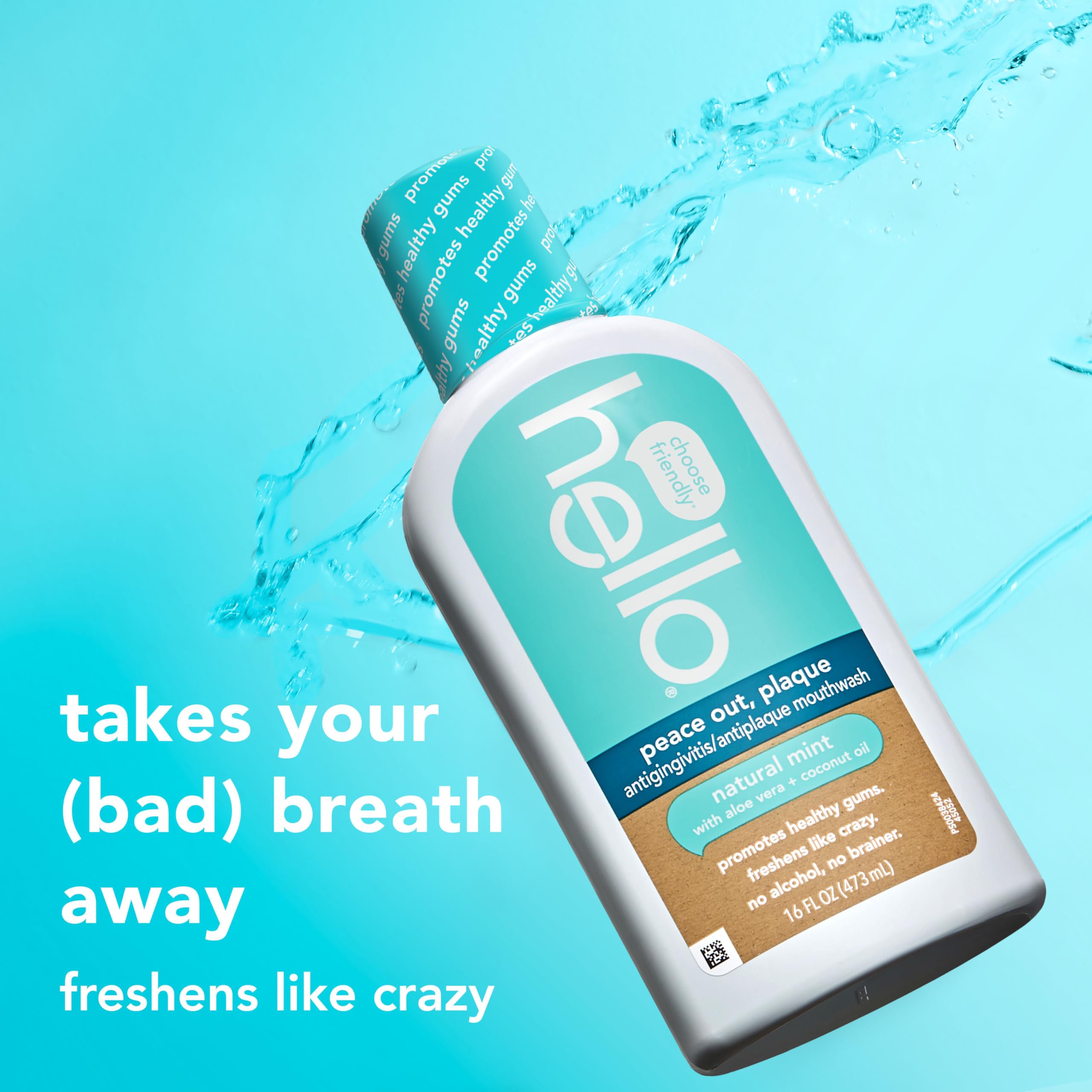 3-pack packaging of Hello Peace Out Plaque Mouthwash