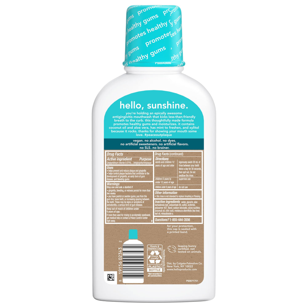 Total of 3x16 oz Hello Peace Out Plaque Mouthwash
