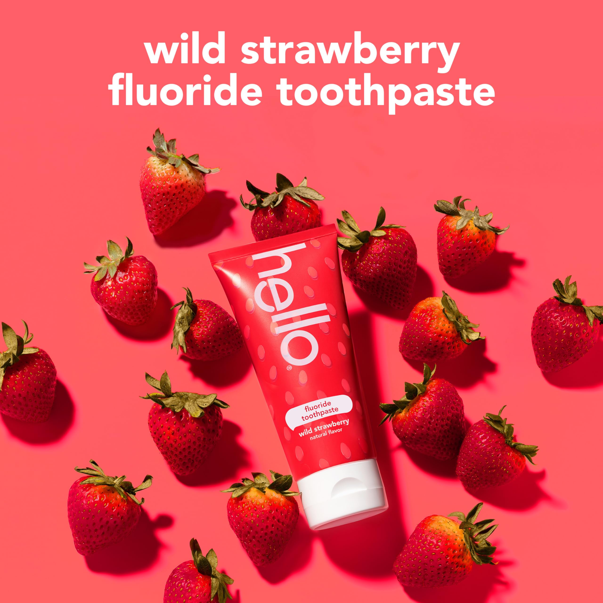 Hello Wild Strawberry Kids Toothpaste packaging displayed for a 3-pack