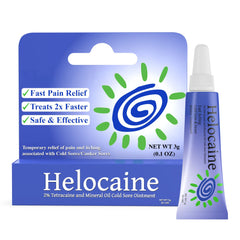 Helocaine safety-notice keeps customers informed about allergen and usage guidelines.