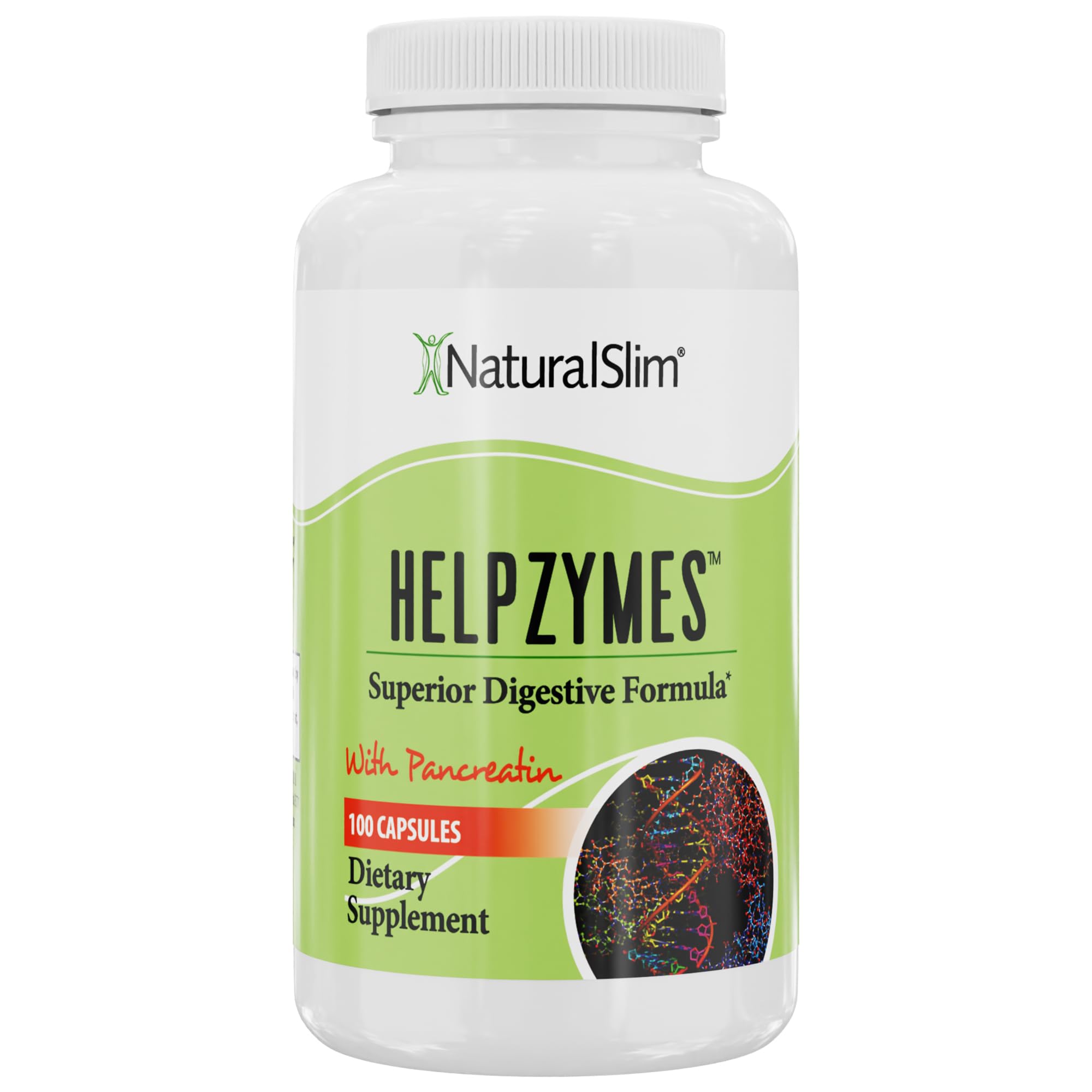 Helpzymes digestive enzyme bottle with 100 capsules for digestion and gut health