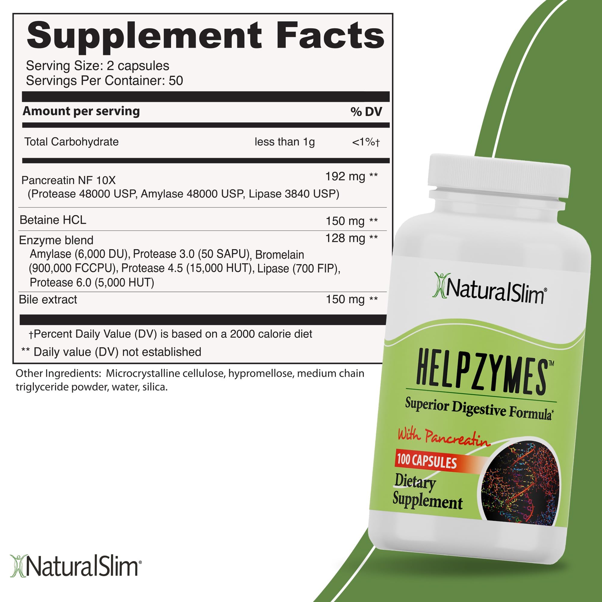 Close-up of Helpzymes capsules for digestive health