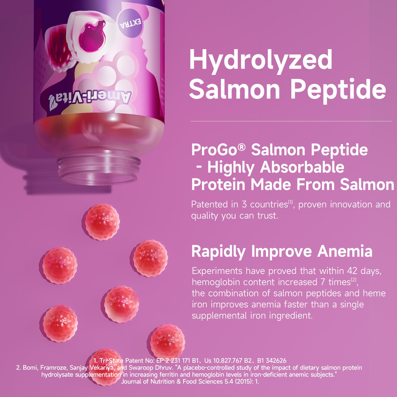 Packaging with Vitamin C, B12 and Folate icons