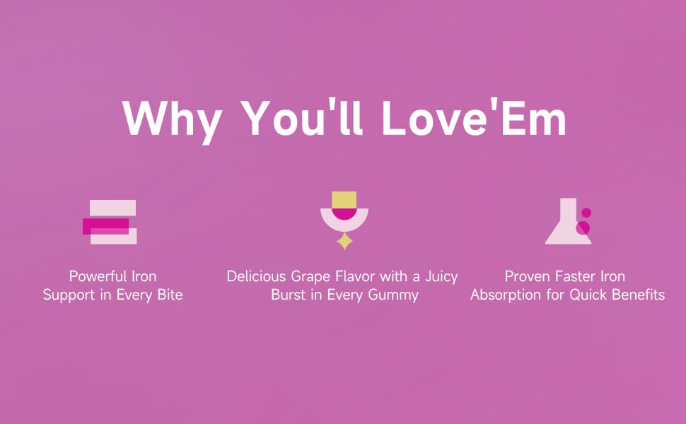 Woman with bottle of iron gummies for energy and immunity