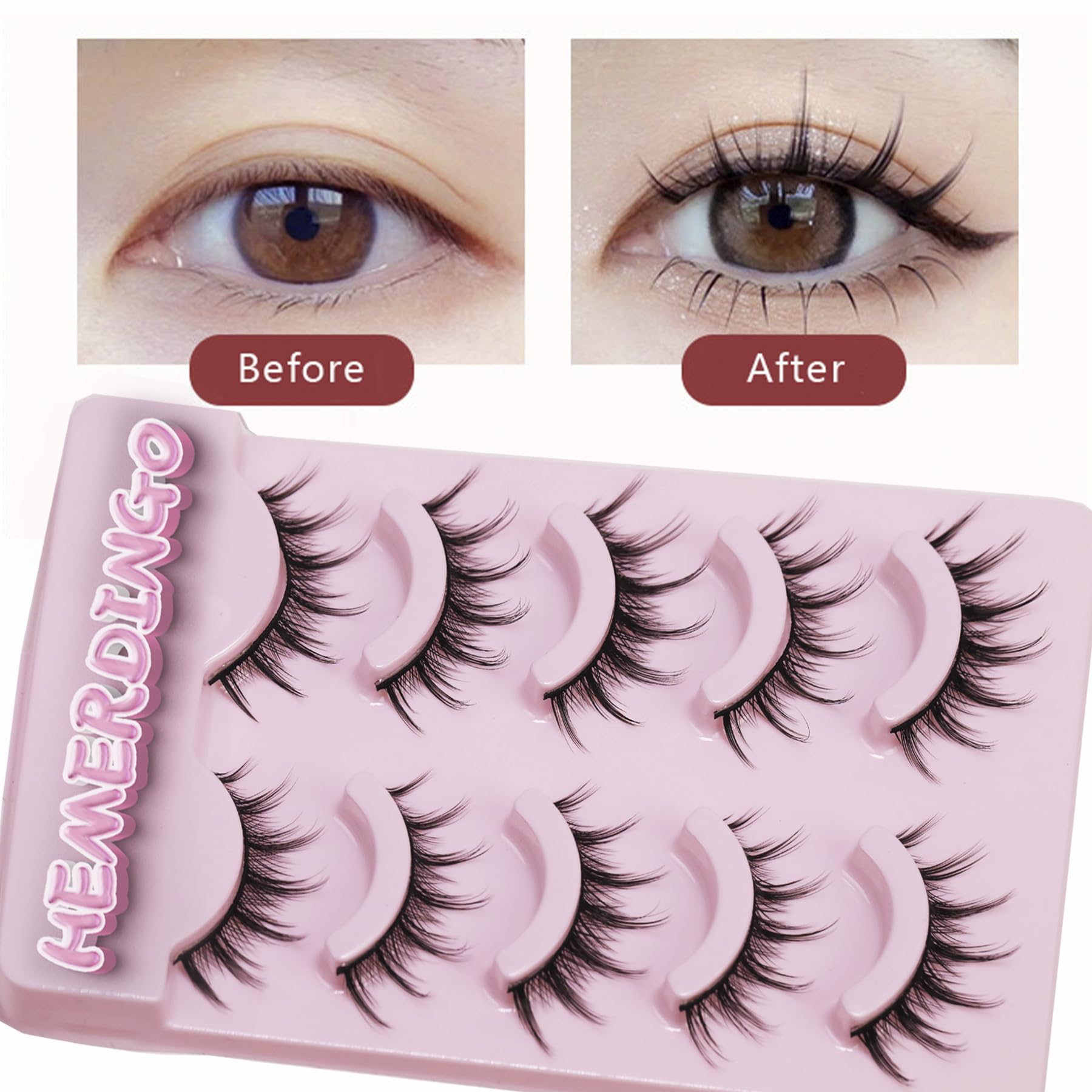 HEMERDINGO manga lashes cosplay anime eyelash for expressive eyes in any themed look.