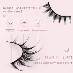 HEMERDINGO natural look 3D lashes provide a soft, layered effect for everyday wear.