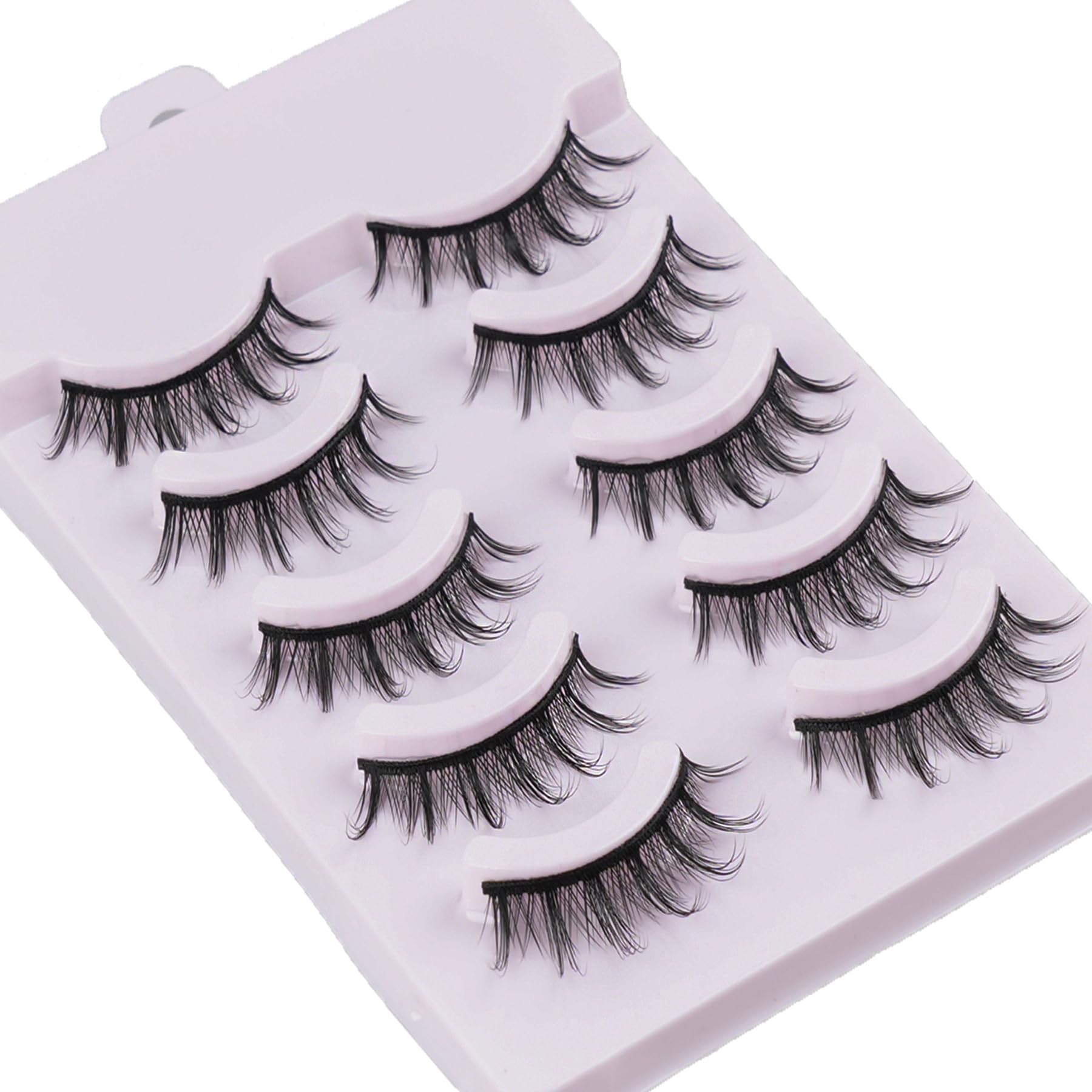 HEMERDINGO reusable cosplay lashes five pairs with case for multiple looks.