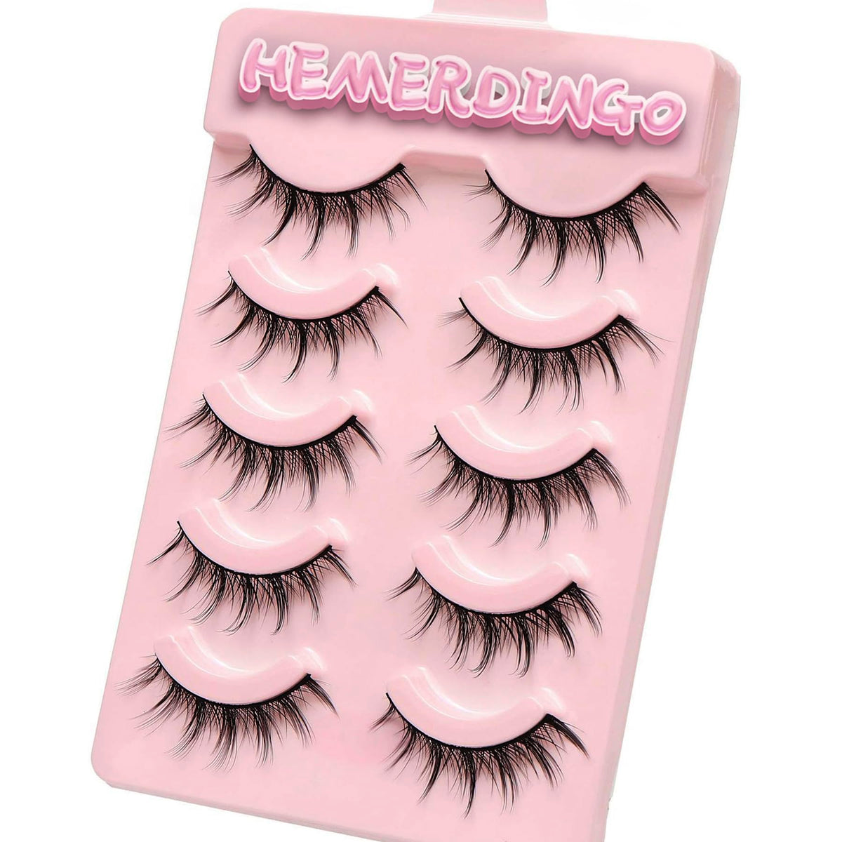 HEMERDINGO wispy spiky lashes 15mm 3D anime for a bold, dramatic look and daily wear comfort.