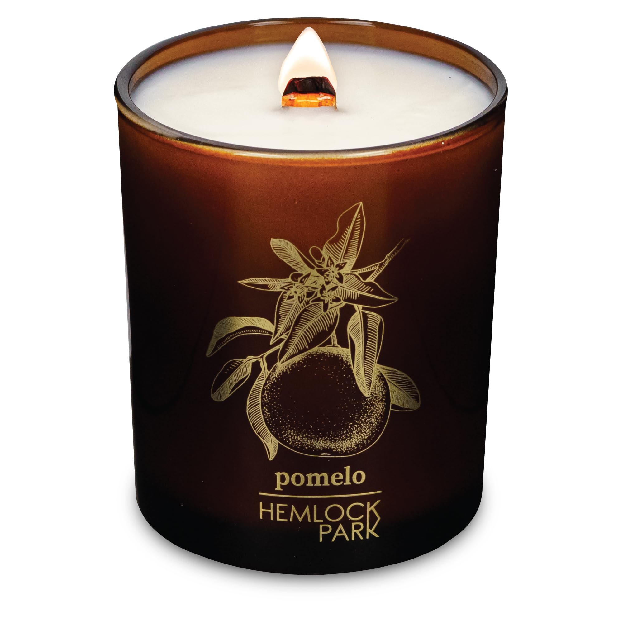 Hemlock Park Amber & Gold Wood Wick Candle 7.2 oz Pomelo Citrus – product front view