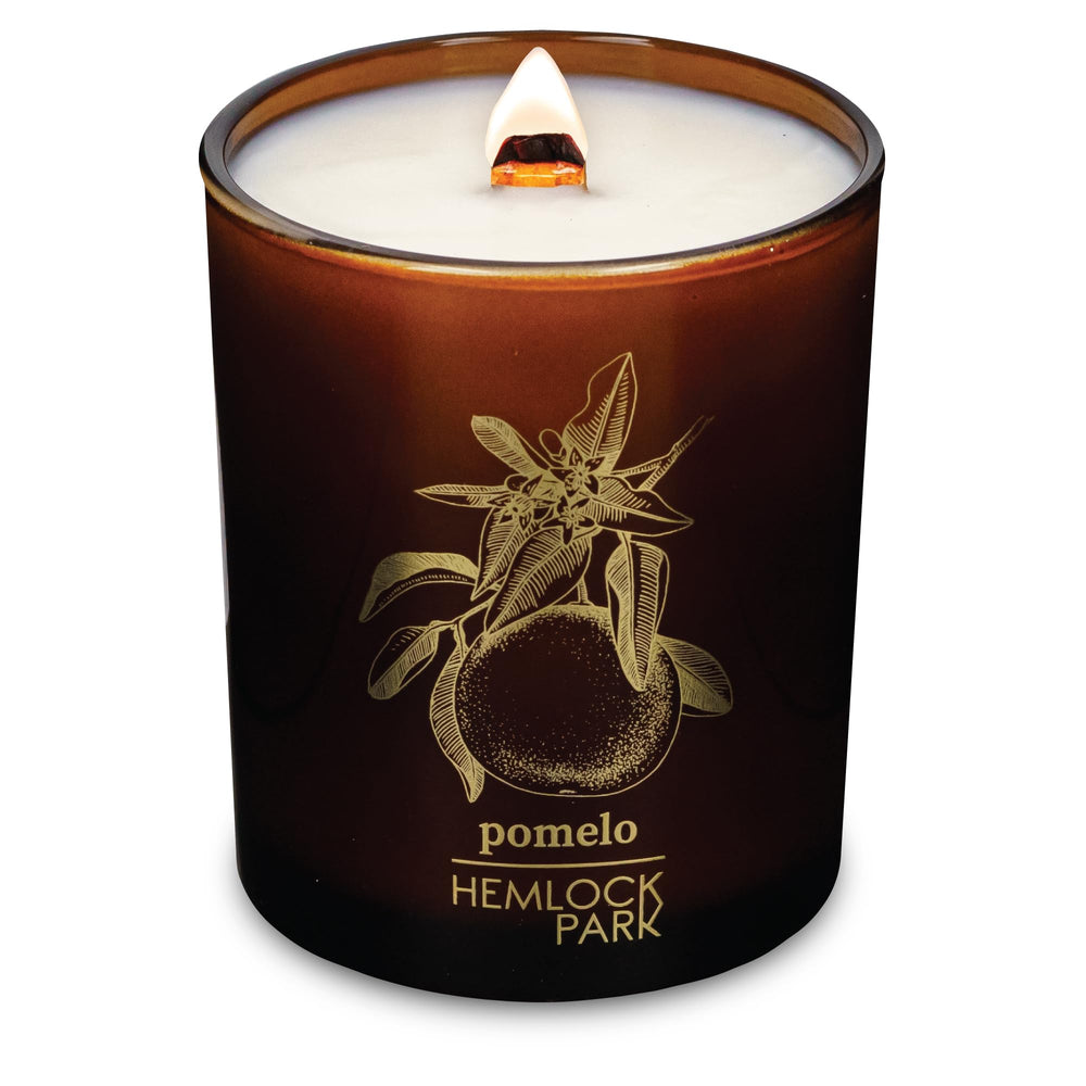 Hemlock Park Amber & Gold Wood Wick Candle 7.2 oz Pomelo Citrus – product front view