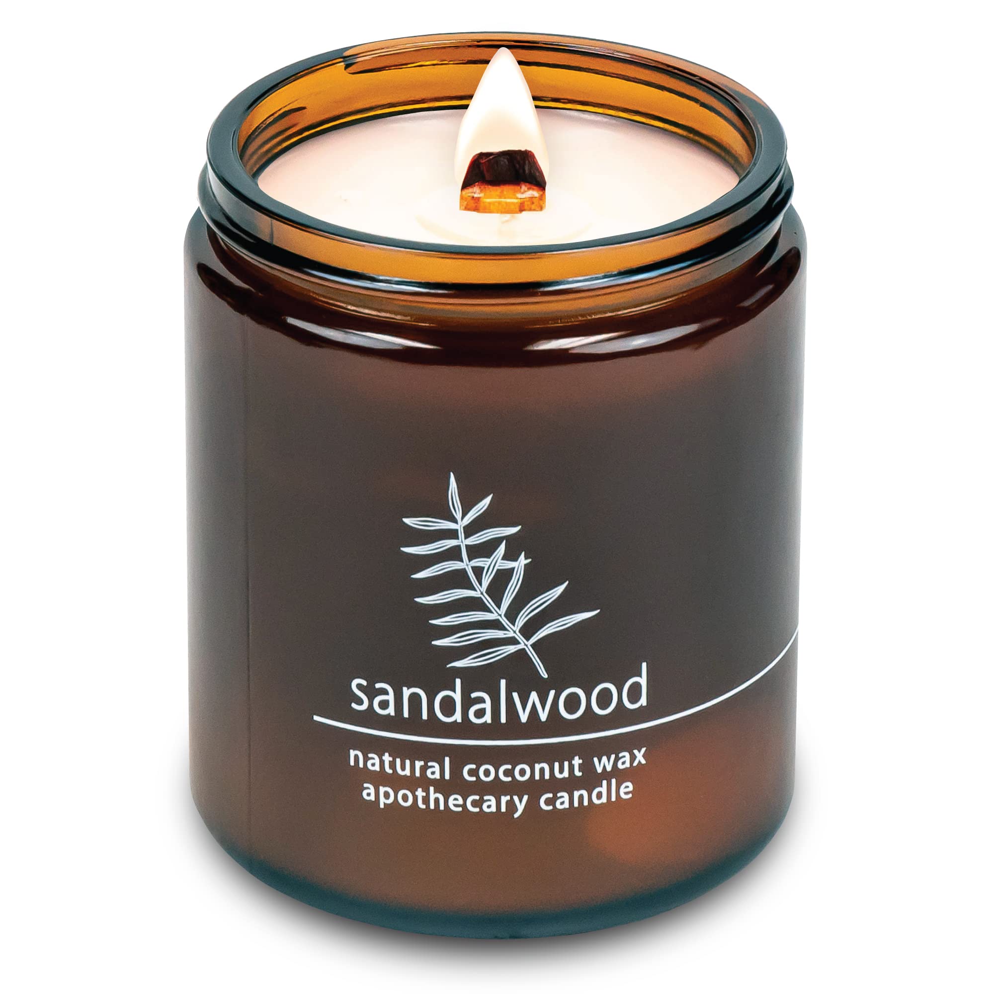 Hemlock Park sandalwood candle with crackling wood wick, 8 oz