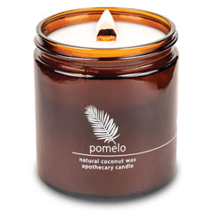 Hemlock Park candle close-up of wood wick with Pomelo Citrus scent