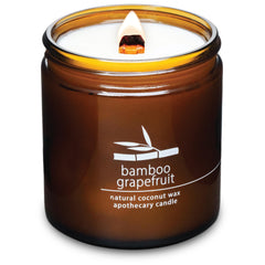 Hemlock Park 16oz Bamboo Grapefruit candle with crackling wooden wick