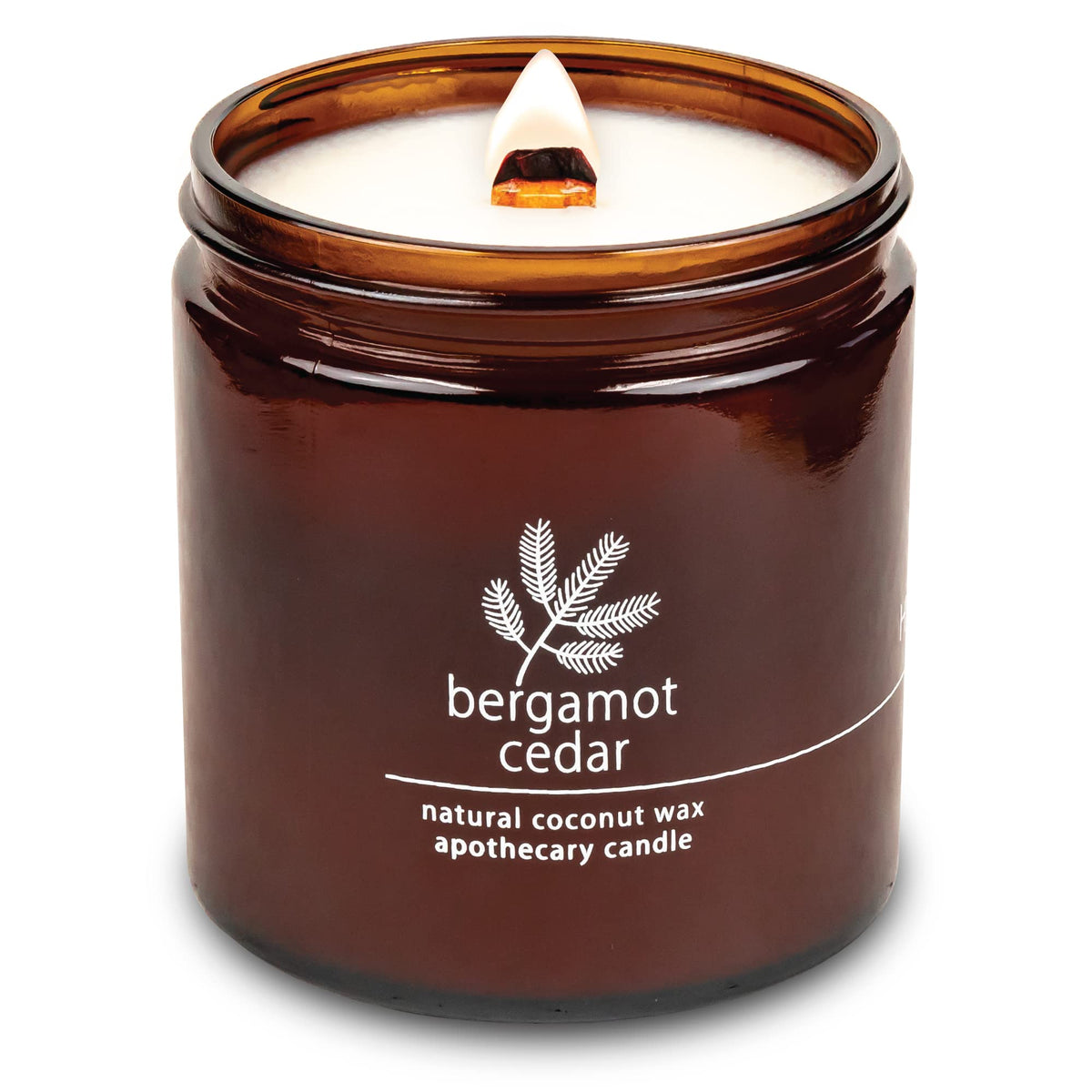 Hemlock Park crackling wood wick candle 16 oz Bergamot Cedar