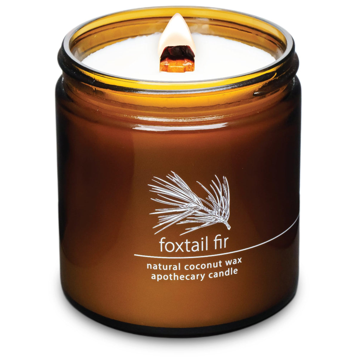 Hemlock Park crackling wood wick candle, 16 oz Foxtail Fir in a glass jar